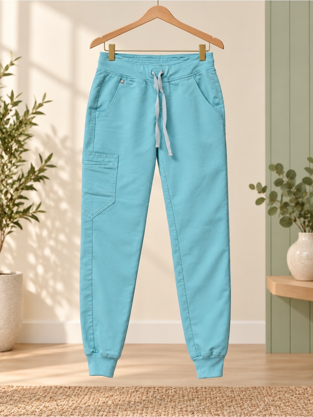 FIGS Technical Collection Scrub Jogger Pants S/P Aqua Blue